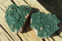 Natural Crystalline Malachite Specimens  x 2 From Congo