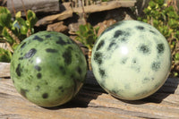 Polished Leopard stone Spheres  x 2 From Inyanga, Zimbabwe