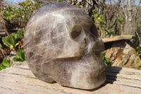 Polished Large Smokey Quartz Skull Carving  x 1 From Madagascar