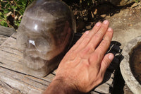 Polished Large Smokey Quartz Skull Carving  x 1 From Madagascar