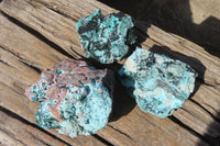 Natural Drusy Chrysocolla Dolomite Specimens x 3 From Likasi, Congo