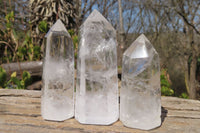 Polished Clear Quartz Points x 6 From Madagascar