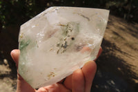 Polished Epidote Quartz Points x 2 From Madagascar