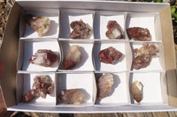 Natural Red Hematoid Quartz Specimens x 12 From Karoi, Zimbabwe