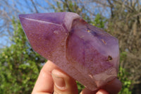 Polished Window Amethyst Crystals x 3 From Ankazobe, Madagascar