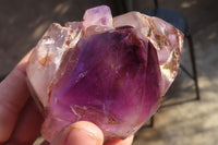 Polished Window Amethyst Crystals x 3 From Ankazobe, Madagascar