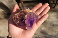 Polished Window Amethyst Crystals x 3 From Ankazobe, Madagascar