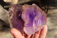 Polished Window Amethyst Crystals x 3 From Ankazobe, Madagascar