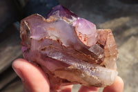 Polished Window Amethyst Crystals x 3 From Ankazobe, Madagascar