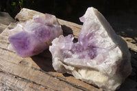 Natural Jacaranda Amethyst Clusters x 2 From Mumbwe, Zambia