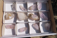 Natural Clear Amethyst & Smokey Brandberg Quartz Crystals x 12 From Brandberg, Namibia