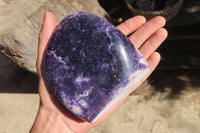 Polished Purple Lepidolite Standing Free Forms  x 2 From Zimbabwe