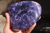 Polished Purple Lepidolite Standing Free Forms  x 2 From Zimbabwe