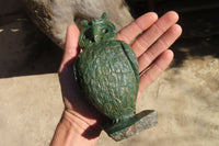 Polished Green Verdite Owl Carvings  x 2 From Zimbabwe