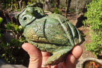 Polished Green Verdite Owl Carvings  x 2 From Zimbabwe