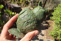 Polished Green Verdite Owl Carvings  x 2 From Zimbabwe