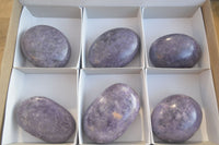 Polished Large Lepidolite Gallets x 6 From Zimbabwe