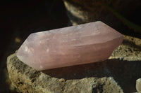 Polished Double Terminated Rose Quartz Points x 4 From Madagascar