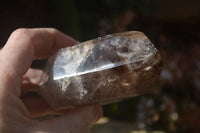 Polished Smokey Window Quartz Points x 2 From Ankazobe, Madagascar