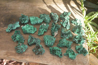 Natural Chatoyant Silky Malachite Specimens  x 35 From Congo