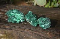 Natural Chatoyant Silky Malachite Specimens  x 35 From Congo