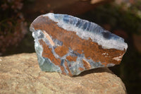 Polished One Side Polished Watermelon Fluorite Pieces  x 4 From Uis, Namibia