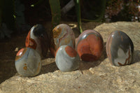 Polished Polychrome Jasper Standing Free Forms  x 6 From Mahajanga, Madagascar