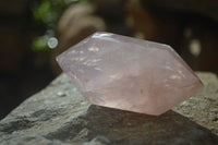 Polished Double Terminated Rose Quartz Points x 6 From Madagascar