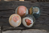 Polished Polychrome Jasper Spheres  x 4 From Madagascar