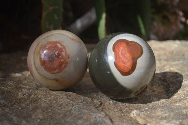 Polished Polychrome Jasper Spheres  x 4 From Madagascar