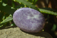 Polished Purple Lepidolite Palm Stones  x 6 From Zimbabwe