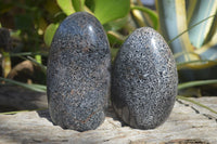 Polished Black Tourmaline Matrix Standing Free Forms x 2 From Madagascar