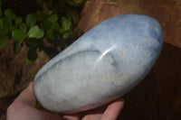 Polished Blue Calcite Standing Free Forms  x 2 From Ihadilalana, Madagascar