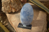 Polished Blue Calcite Standing Free Forms  x 2 From Ihadilalana, Madagascar