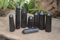 Polished Black Basalt Points  x 8 From Madagascar