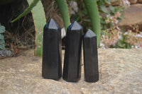 Polished Black Basalt Points  x 8 From Madagascar