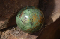 Polished Green Chrysoprase Spheres  x 4 From Madagascar