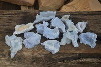 Natural Etched Blue Chalcedony Specimens  x 12 From Nsanje, Malawi