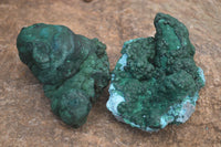 Natural Malachite With Chrysocolla Stalactite Formation Specimens  x 2 From Congo