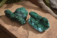 Natural Malachite With Chrysocolla Stalactite Formation Specimens  x 2 From Congo