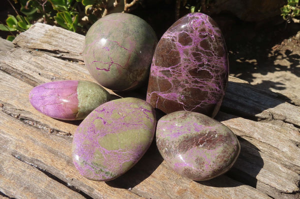 Polished Stichtite & Serpentine Items x 5 From Barberton, South Africa