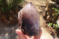 Polished Smokey Window Quartz Points x 2 From Ankazobe, Madagascar