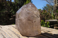 Polished Smokey Window Quartz Points x 2 From Ankazobe, Madagascar