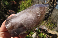 Polished Smokey Window Quartz Points x 2 From Ankazobe, Madagascar