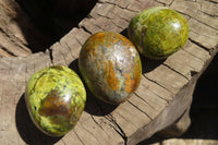 Polished Green Opal Gallets  x 16 From Antsirabe, Madagascar