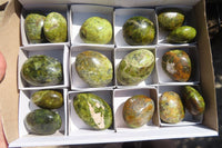 Polished Green Opal Gallets  x 16 From Antsirabe, Madagascar