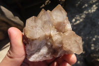 Natural Cascading Smokey Quartz Clusters x 6 From Luena, Congo