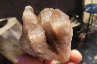 Natural Cascading Smokey Quartz Clusters x 6 From Luena, Congo