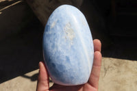 Polished Blue Calcite Standing Free Forms  x 2 From Ihadilalana, Madagascar