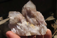 Natural Smokey Phantom Quartz Clusters x 6 From Luena, Congo